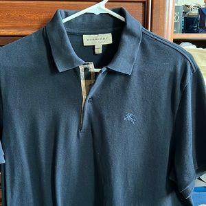 Navy blue Burberry polo shirt
